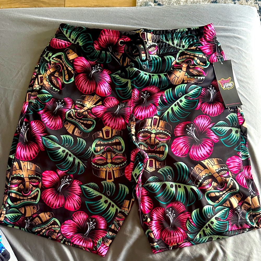 Good Vibes Tiki Board Shorts